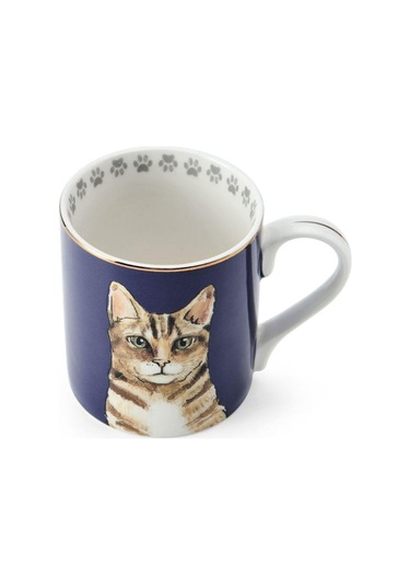 Mikasa Fine China 280 Ml Düz Taraflı Kupa Kedi Mavi