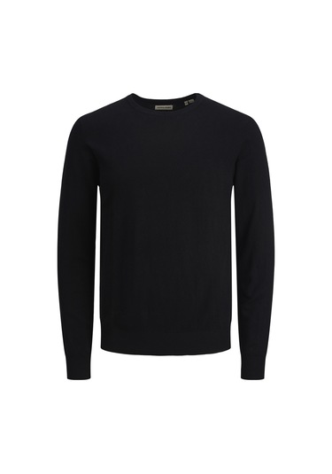 Jack & Jones Erkek Bisiklet Yaka Triko Kazak - Emil - 12208364 Siyah