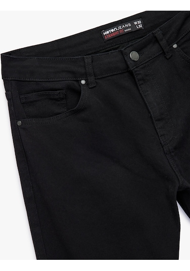 Koton Normal Bel Straight Fit Jean Pantolon - Mark Jean Siyah 6wam40024nd Siyah