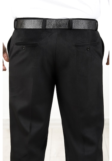 Neowit Erkek İçi Polarlı Yan Cep Klasik Kesim Kadife Pantolon Siyah