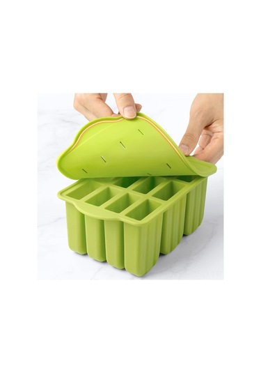 Samdoo Pembe Silikon Dondurma Kalıbı 12'li, Kapaklı, Evde Ev Yapımı Buz Çubuğu Ve Dondurma İçin, Pvc Kutulu, Kullanımı Kolay, Dayanıklı Malzeme Çok Renkli