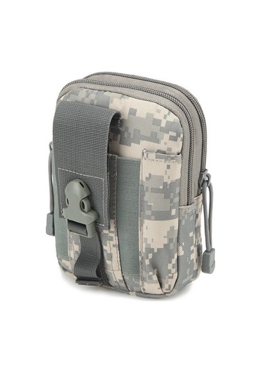Erkekler İçin Dayanıklı Ordu Kamuflaj Desenli Spor Bel Çantası, Taktik Askeri Ekipman, Çok Amaçlı Fonksiyonel Cep Telefonu Ve Alet Taşıma Çantası Gri