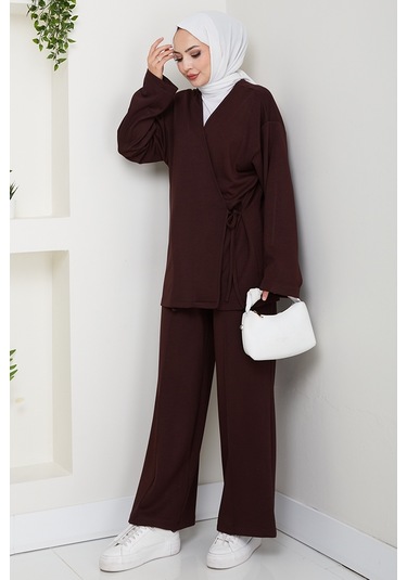 Kimonolu Oysho İkili Takım 1623 - Acı Kahve Acı Kahverengi