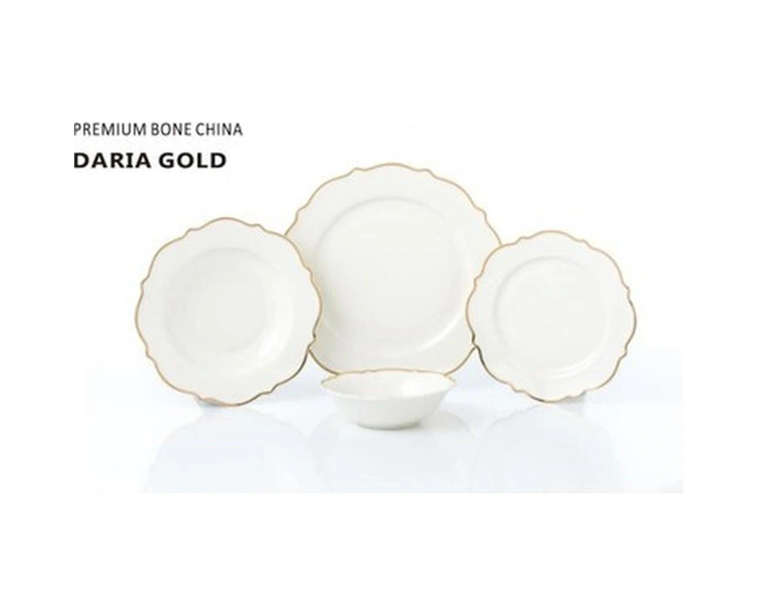 Pierre Cardin 58 Parça 12 Kişilik Yemek Takımı Daria Gold Süt Beyazı