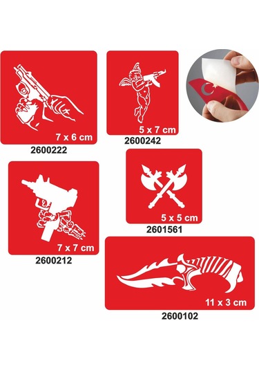 Silah Çeşitleri Dövme Şablonu Kına Deseni