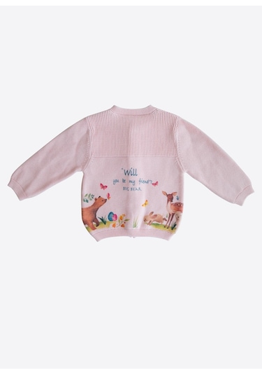 Organik Rosy Triko Hırka Pembe Pembe