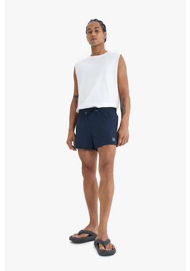 Defacto Defactofit Andy Baskılı Esnek Dokulu Kısa Boy Sporcu Deniz Şortu B5987ax25hsnv146 Lacivert