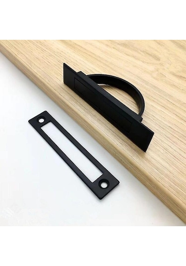 Tatami Gömme Kapı Kolu Kullanışlı Çinko Alaşımlı Gizli Kulplar Gizli Gömme Zemin Topuzu Siyah