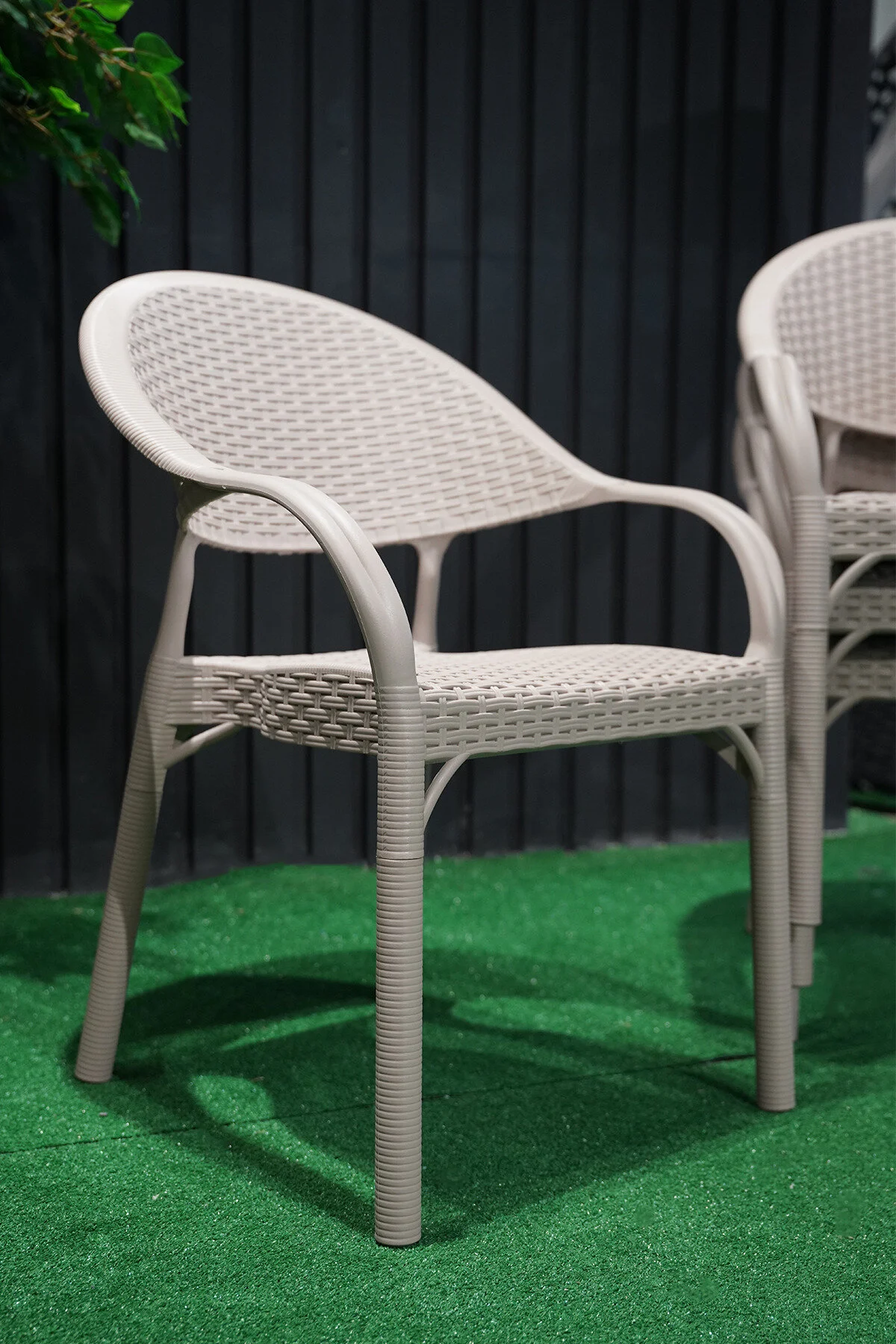 Alezy Bambu Rattan Kollu Koltuk 4 Adet Cappucino