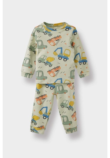 Defacto Erkek Bebek Pijama Takımı Araç Baskılı Uzun Kollu Üst Uzun Alt F0546a525augn1181 Yeşil Defacto Erkek Bebek Pijama Takımı Araç Baskılı Uzun Kollu Üst Uzun Alt F0546a525augn1181 Yeşil