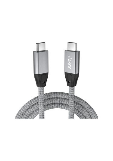 Yaozixa Usb3.2 Type-c Erkek-erkek Kablosu, Pd100w Hızlı Şarj, 4k Ses-video Aktarımı, Thunderbolt 3 Dış Disk Uyumlu, Gri, 0.5m