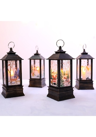 Fortunelane Noel Led Alev Desenli Plastik Lambası - Masaüstü/agac Asılı Dekoratif Işık, 6 Renkten Seçim, 3lr44 Pil İle Çalışır