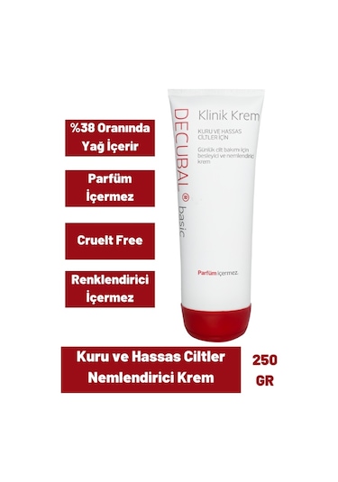 Decubal Basic Kuru Ve Hassas Ciltler Için Klinik Nemlendirici Krem 250 G