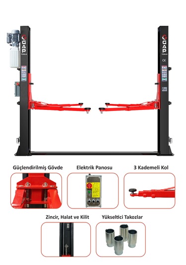 4 Ton Tam Otomatik Iki Sütunlu Hidrolik Lift Gpl102