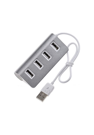 Teltree Usb-a 4 Portlu Alüminyum Hub: Taşınabilir Usb 2.0 Genişletme İstasyonu, Dizüstü Bilgisayar İçin Çoklu Bağlantı Noktası