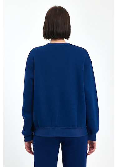 Odda Bisiklet Yaka Sweatshirt Lacivert