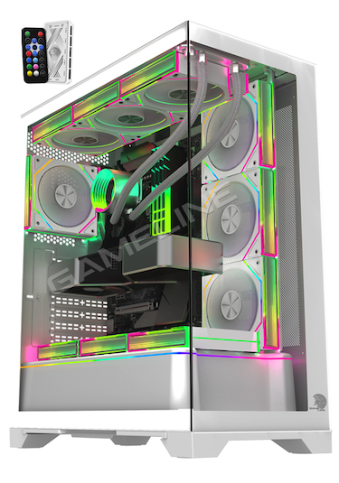 Gameline Artıst 7x Argb Kumandalı Fan Usb 3.0 E-atx Gaming Bilgisayar Kasası Beyaz