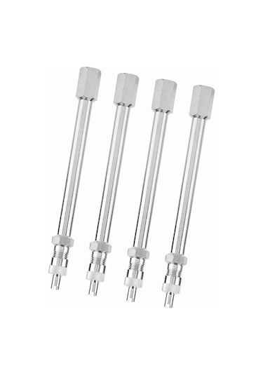 Yaleker Kamyon, Otobüs, Kamyonet İçin 100mm Krom Lastik Valfi Uzatıcı Çift Tekerlek Adaptörü 4 Adet - Kolay Enflasyon, Dayanıklı Malzeme