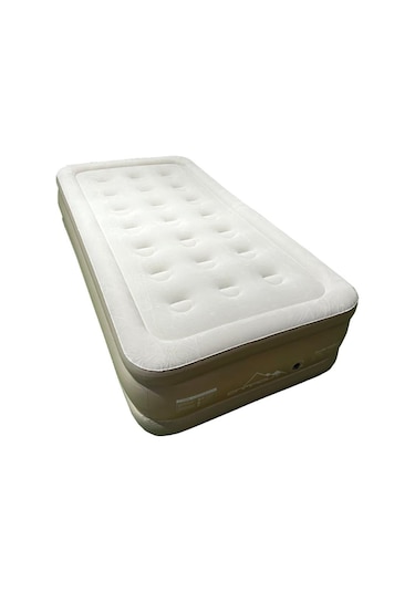 Campout Yüksek Tek Kişilik Şişme Yatak Krem Bej