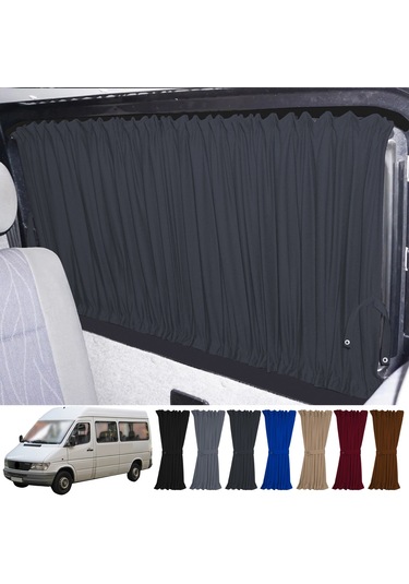 Pandami Mercedes Sprinter W902 Orta Şase 1997-2004 Uyumlu Füme Raylı Oto Perde Takımı