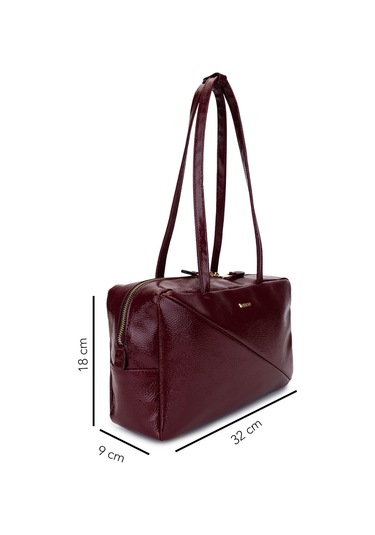 Tamer Tanca Kadın Suni Deri Bordo Rugan Kol Çantası 1178 4001 Bn Cnt Sk25-26 Bordo Krsk Rgn Bordo