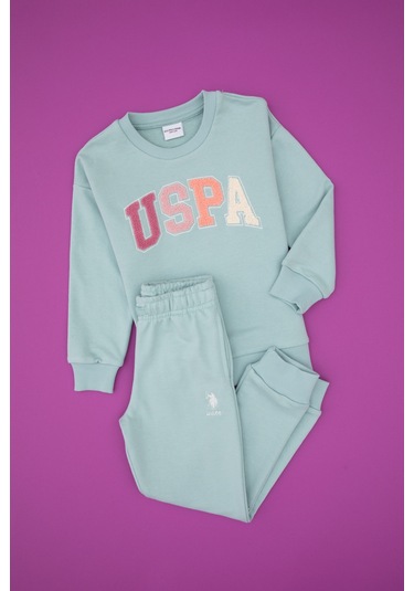 U.s. Polo Assn. Kız Çocuk Su Yeşili Pijama Takım 50318952-vr048 Su Yesılı