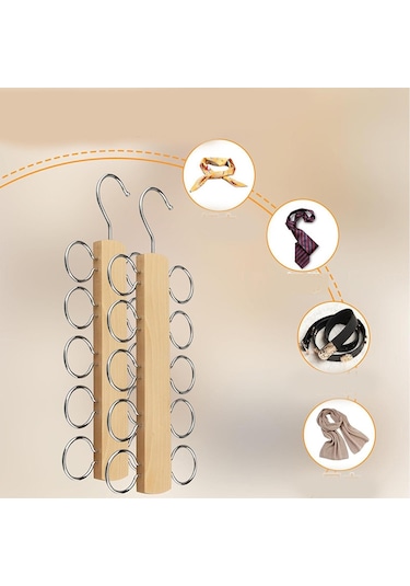 Homyl Kravat Askısı Şal Organizatör Uzay Tasarruf Eşarp Odun Odun Diğer