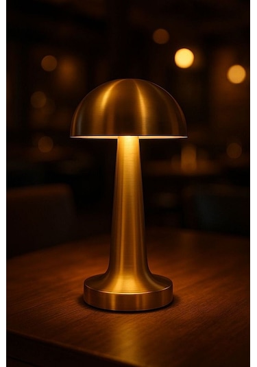 Lizbon 3 Işık Renkli Şarjlı Dim Edilebilir Masa Lambası Gold