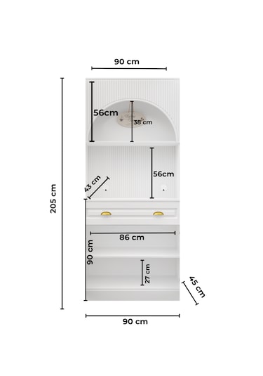 Guneystore Armoni Gold Mini Kahve Köşesi Komple Mdf Beyaz