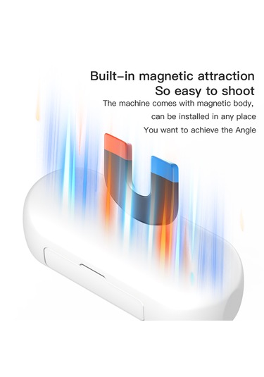 Wifi Mini 1080p Manyetik Vücut Aksiyon Kamera Su Geçirmez Ses Ve Görüntü Kaydedici 360 Drc Kelepçe Beyaz