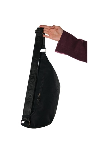 Venta Siyah Süet Kadın Büyük Bel Çantası Siyah