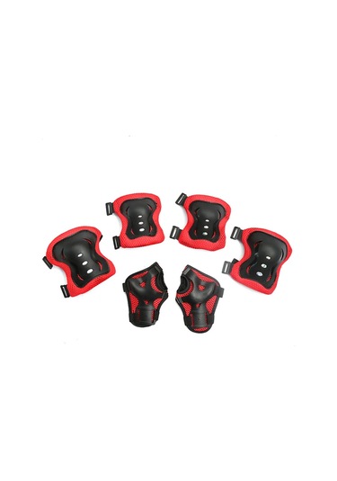 7 Adet Kask Diz Dirsek Koruyucu Dişli Seti Ayarlanabilir Çocuk Kırmızı