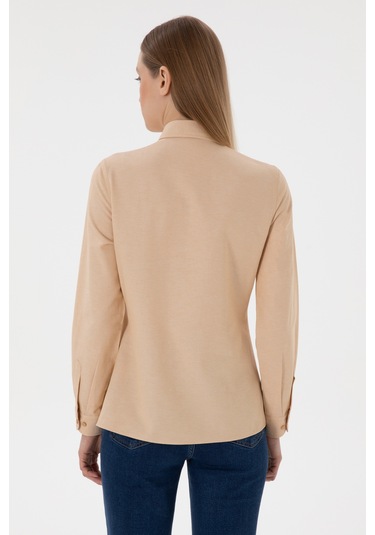 U.s. Polo Assn. Kadın Camel Gömlek Basic 50307726-vr015 CAMEL