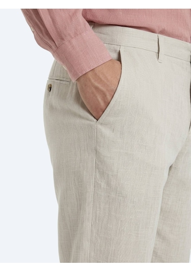 Kip Taş Dokuma Relaxed Fit Casual Pamuk Karışımlı Pantolon