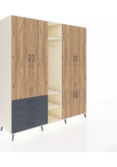 Kronos Dolap 14 Raflı 4 Çekmeceli Tek Askılı 220x59x243 Aytaşı-çam/antrasit Atlas Çam/antrasıt Kronos Dolap 14 Raflı 4 Çekmeceli Tek Askılı 220x59x243 Aytaşı-çam/antrasit Atlas Çam/antrasıt