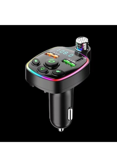Bluetooth Araç Kiti Araç Fm Transmitter Usb Type-c Mp3 Sd Kart Flash Için Uygun Pd Çakmaklık Girişli