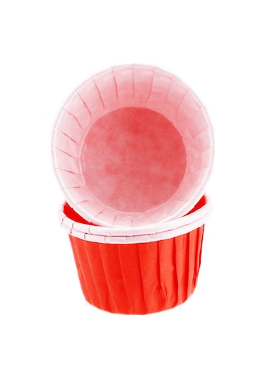 Cupcake Kalıbı Minik Boy Düz Renk 38x30 Mm 50 Adet Kırmızı