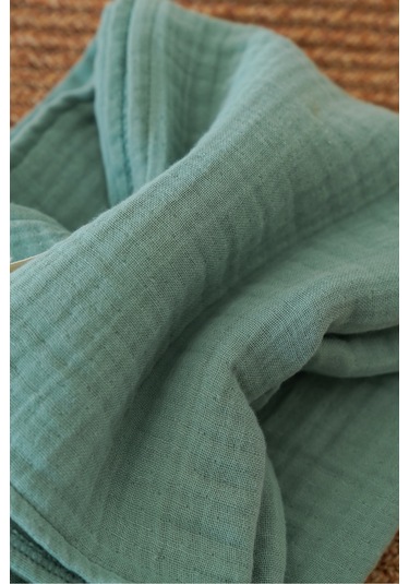 Organik Pamuk Ekstra Yumuşak 4 Katlı Müslin Battaniye Çağla Yeşili 85x100 CM Çağla Yeşili