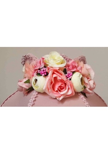 Çiçek Dekorlu Abajur 2 Adet Özel Tasarım Dekoratif Eşya Cc24 Diğer