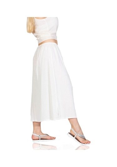 Jüpon Şile Bezi Pamuk Uzun Etek Astarı Tam Boy Jipon Krem Krm