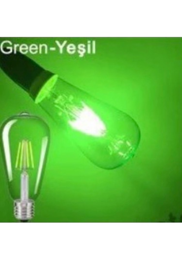 4 W Yeşil Işık 4 Flamanlı Rustik E27 Duy Led Ampül Renkli 1 Adet