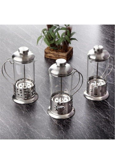 Çelik Kulplu Cam French Press - 350 Ml Çok Renkli