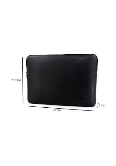 Siyah Renk Büyük Boy 15,6 İnç Macbook Kılıf Ve Laptop Çantası Siyah