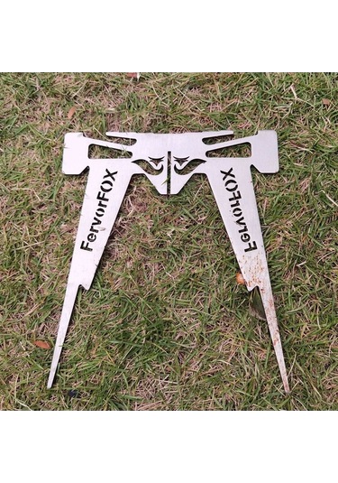 Diğer Katlanır Kamp Ocağı Desteği - Paslanmaz Çelik Standı 17.3x20cm, Portatif Izgara Ve Tencere Aksesuarı