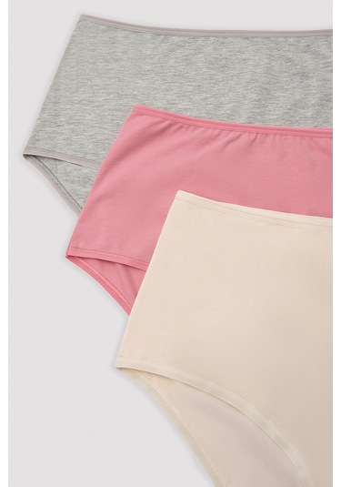 Penti Soft Color 3lü Yüksek Bel Çok Renkli Slip Külot Çok Renkli