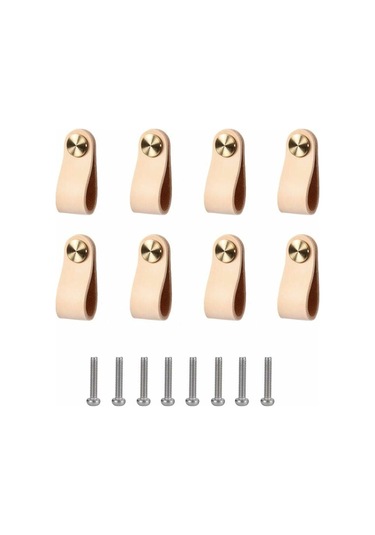 Deri Kulplar 8 Adet Deri Mobilya Kulpu Vidalı Aksesuarlarla Zarif Mobilya Dekorasyon Aksesuarları İçin Dolap Kulpları