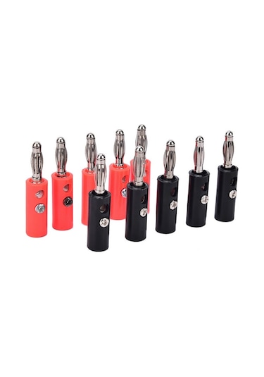 Banana Erkek Konnektör Jack Fiş Muz Konnektör 4 MM - 5 Çift 10 Adet