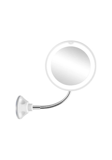 Vkemall Beakey Kaz Boynu Led Aydınlatmalı 10x Büyüteçli Makyaj Aynası Güç Kilitli Vakuml