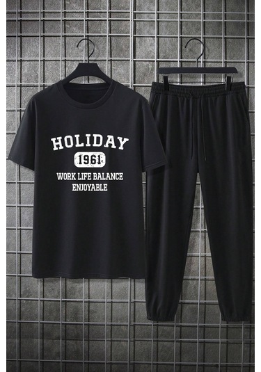 Unisex Holiday 2'li Eşofman Takımı Siyah
