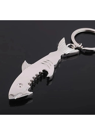 Liangmei Köpekbalığı Şekilli Şişe Açacağı Anahtarlık Şekilli Ahşap